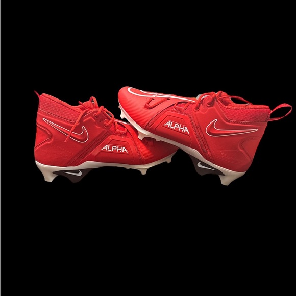 Nike Alpha Menace Pro 3 Mid Mens Football Cleats Red CT6649-616 NEW Size 11 NWOT - Picture 2 of 5